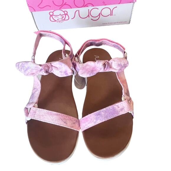 NEW Sugar MILLIE SANDALS Girls 4, Women's 5.5 Pink Lilac Purple Tie Dye SHOES - Picture 3 of 9